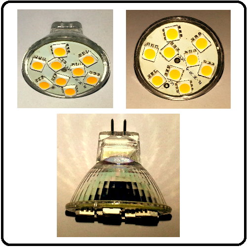 9 SMD LED G4 spot, 12/24V - Varm/Hvid