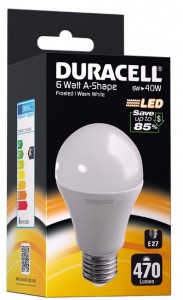 LED pære Duracell -A5 230V/6W, 470Lumen, E27- ikke dæmpbar